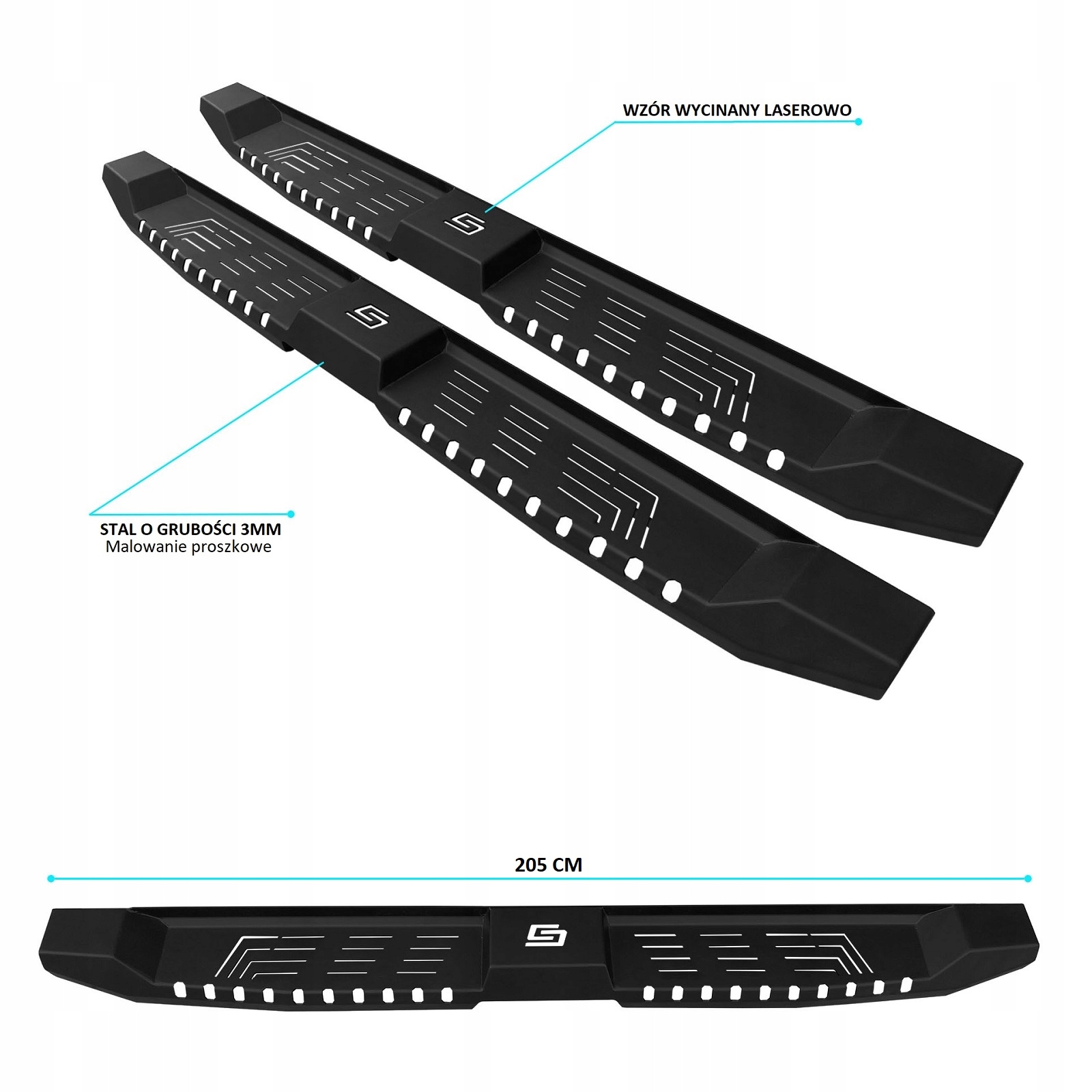 Stopnie boczne próg boki progi listwa progowa TOYOTA Hilux rok od 2015- Producent inny