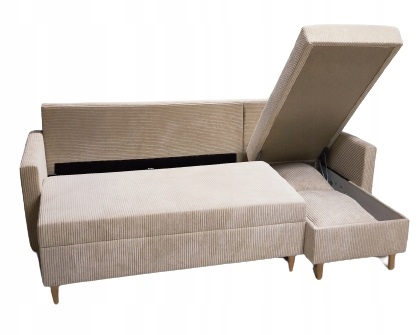 NOWOCZESNY NAROŻNIK Z FUNKCJĄ SPANIA BONELL SCANDIK SZTRUKS + 2XPOJEMNIK Marka DM-SM