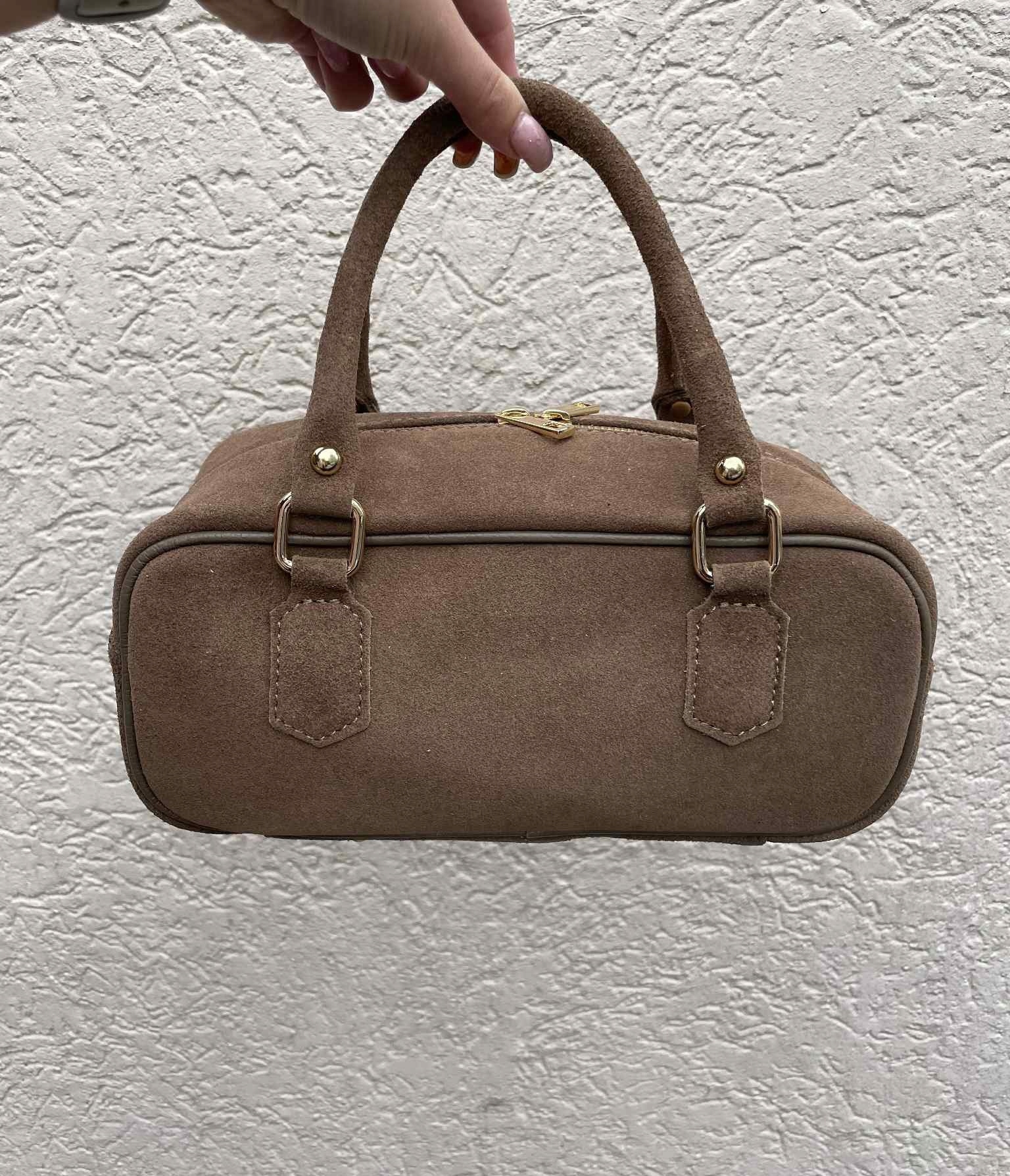 Kabelka Kufřík Cecille Semišová Malá Hnědá