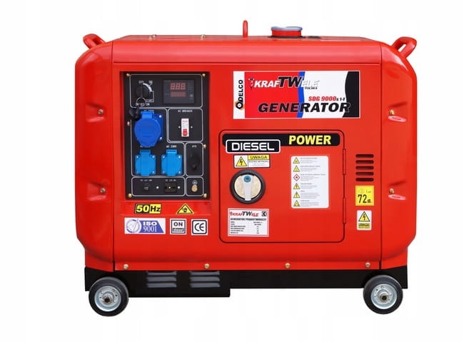 Generator agregat prądotwórczy diesel 9,5KVA- 7,6KW 1 Faza 230V SDG9000S 1F
