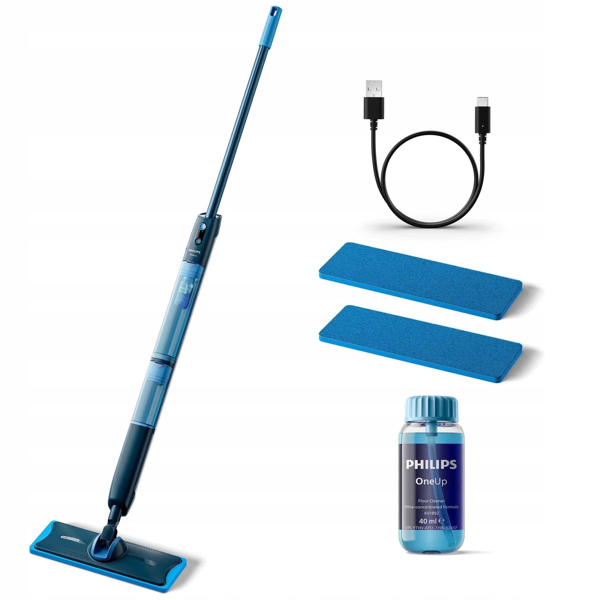 Mop elektryczny bezprzewodowy Philips OneUp XV5113/11 do 70 min 2 Pady