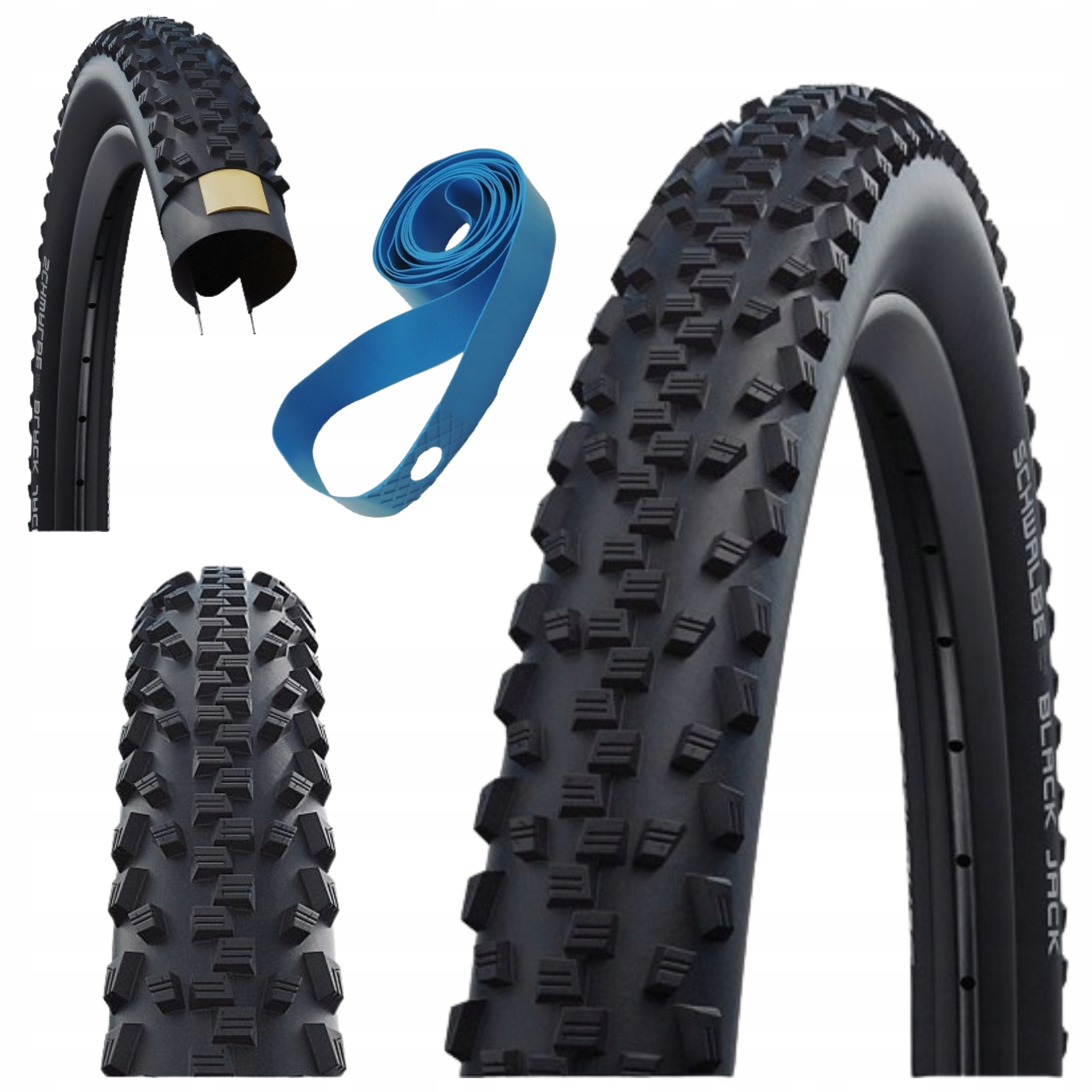 Zestaw Opona rowerowa Schwalbe 24'' black jack 24x1.9 47-507 560g opaska