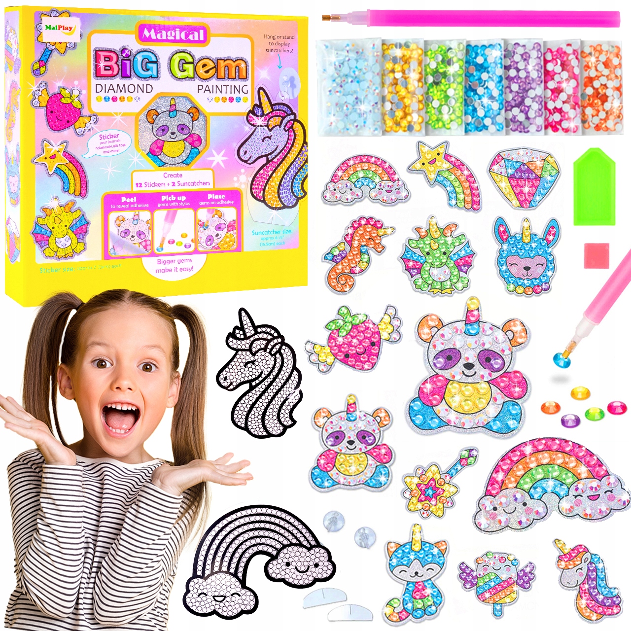 HAFT DIAMENTOWY MOZAIKA WYKLEJANKA NAKLEJKI DZIECI