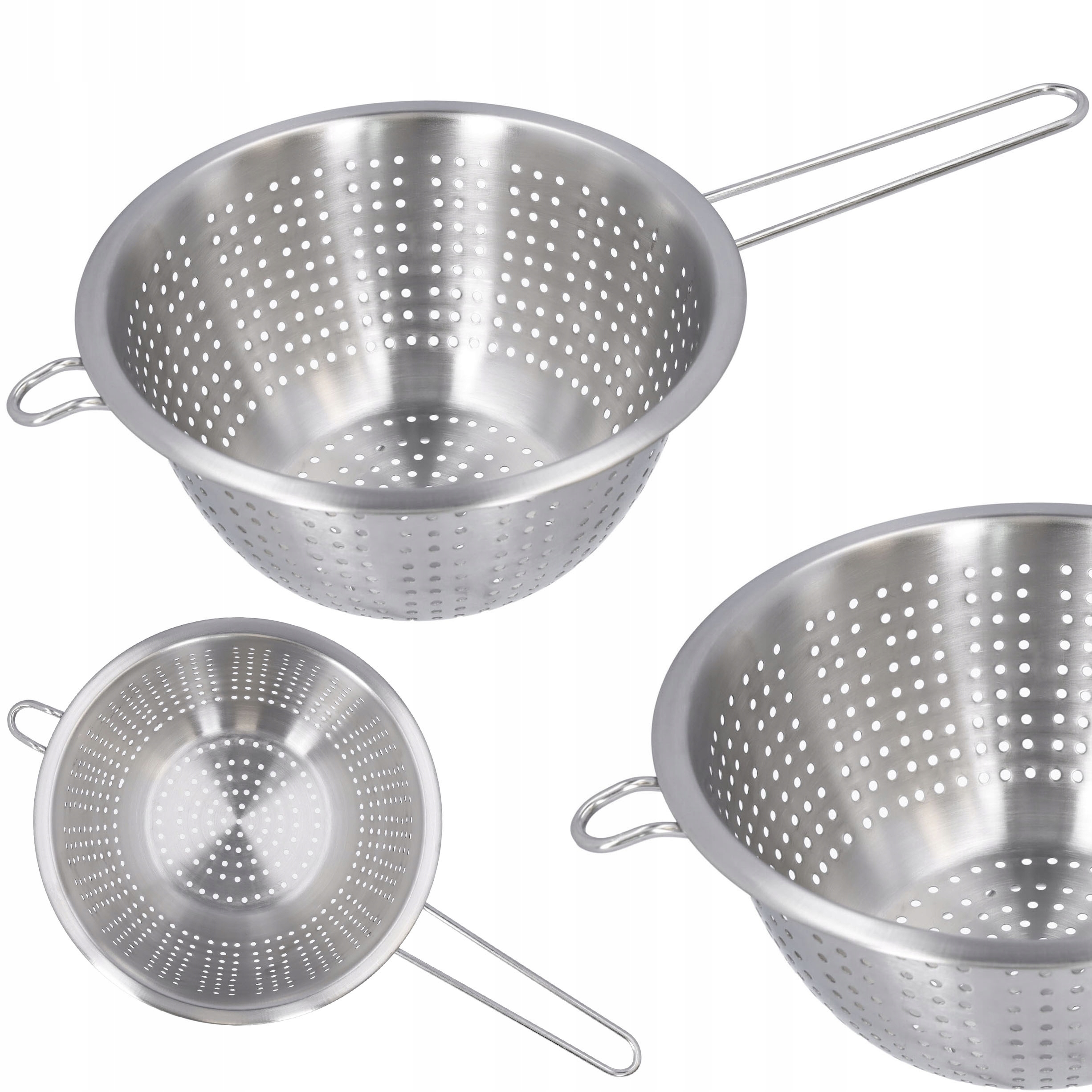 SITKO DURSZLAK CEDZAK KUCHENNY STALOWY Z RĄCZKĄ