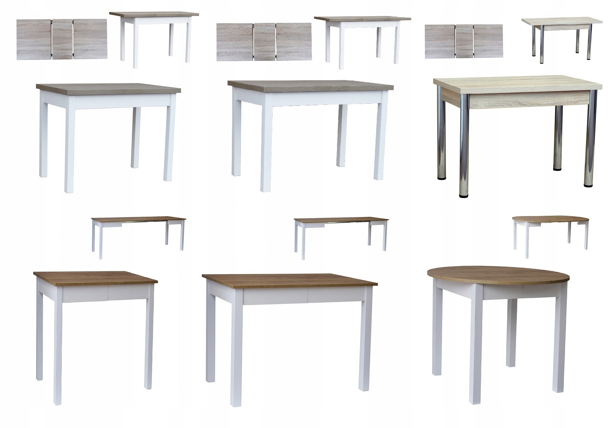 Stół rozsuwany rozkładany fi 90/176 blat grub. 18mm Producent Kod 535/2 Kształt blatu okrągły