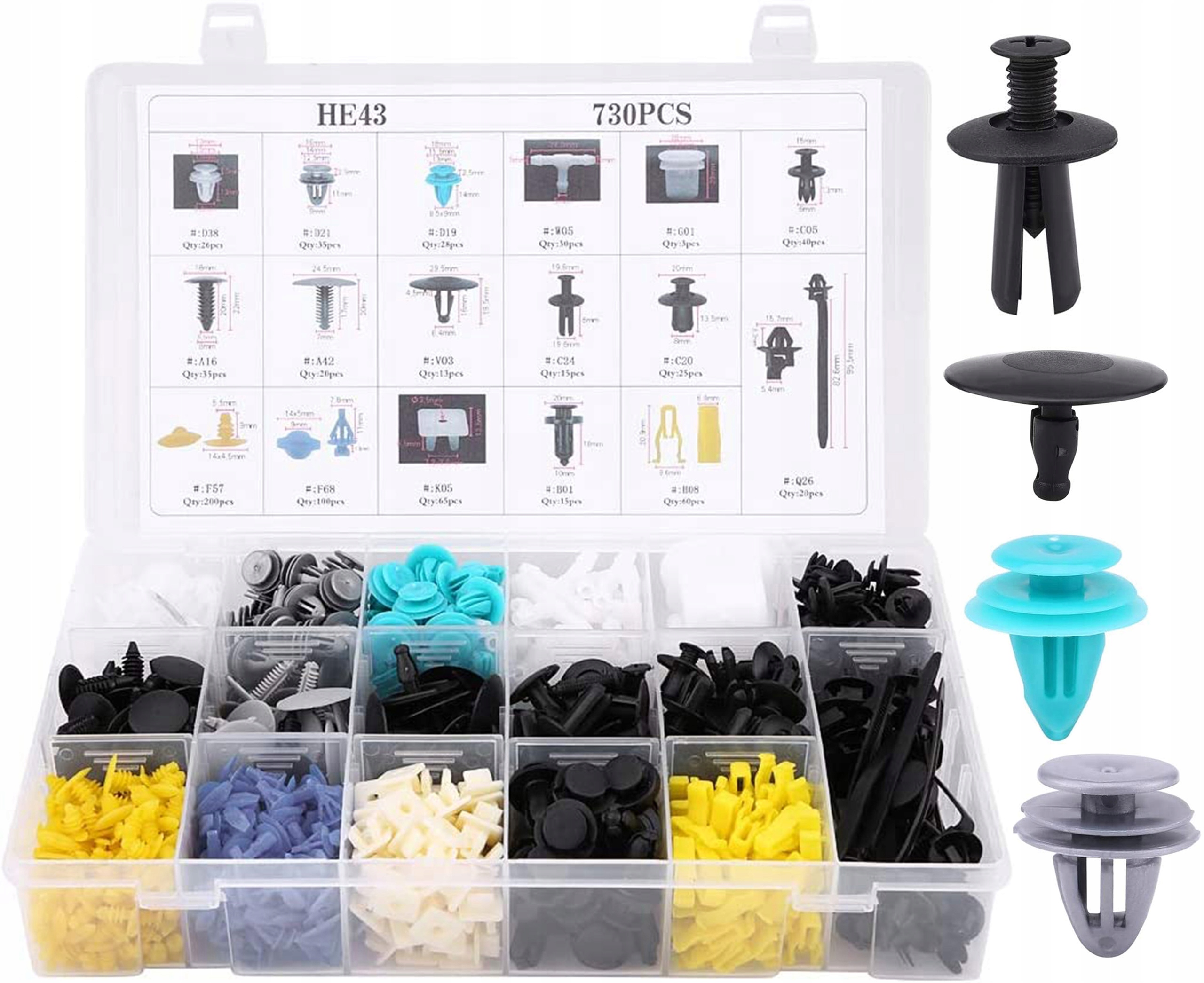 SPINKI SAMOCHODOWE KLIPSY TAPICERKI SPINKA KOŁEK 730EL