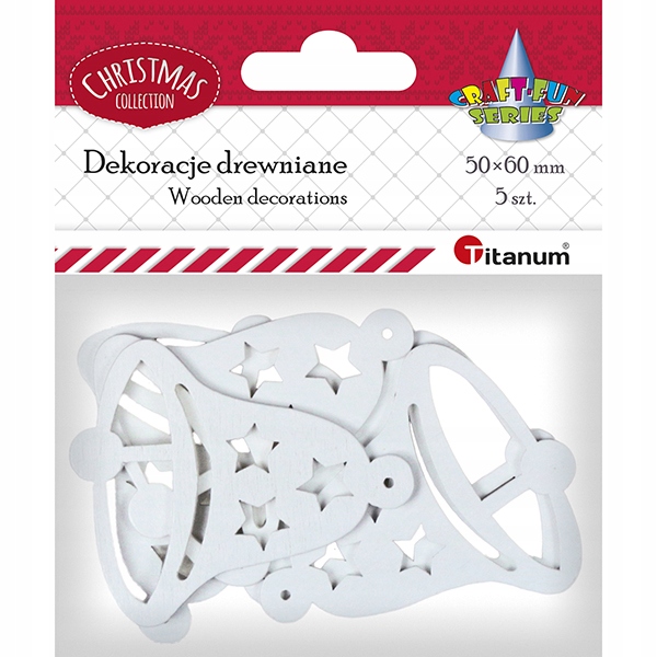 

Dekoracje drewniane 5 szt 50x60mm Titanum dzwonki