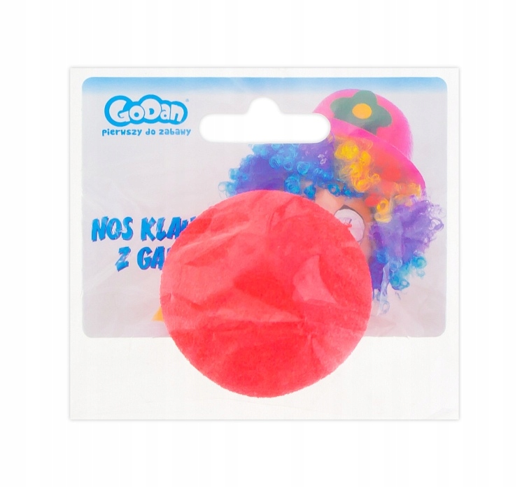 CZERWONY NOS KLAUNA Z GĄBKI - PRZEBRANIE KARNAWAŁ SZTUCZNY NOS