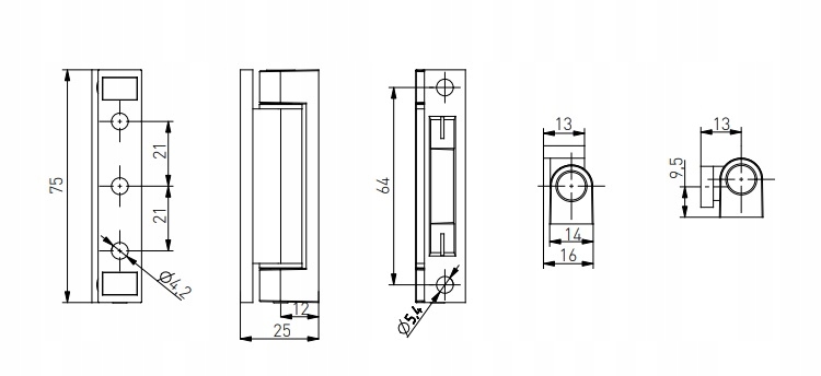 BRĄZOWY zawias splatany do okien uchylanych ZNAL Rodzaj zawias