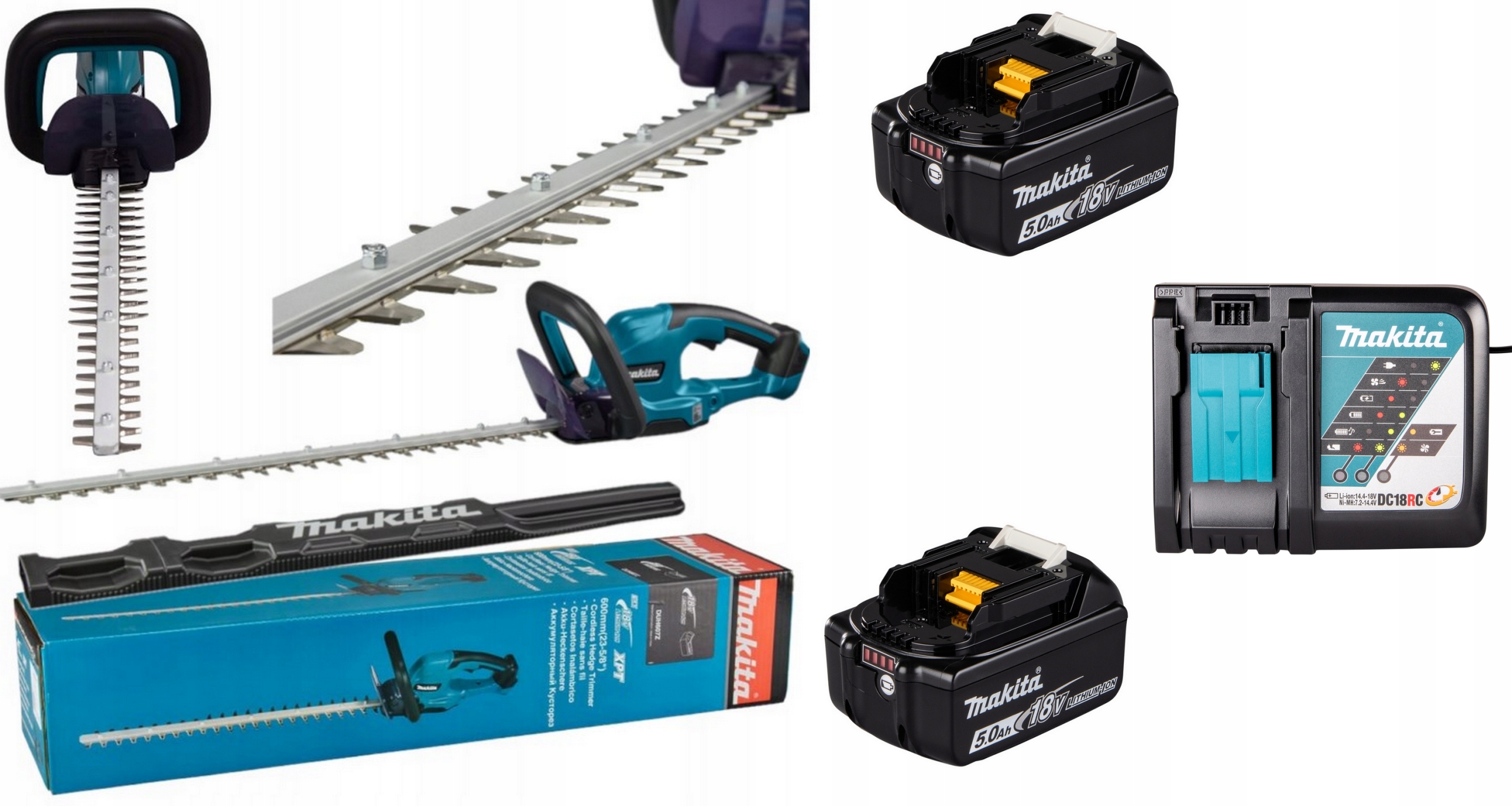 Makita DUH607Z Lxt Xpt 18V Nożyce akumulatorowe do żywopłotu+2xAKU 5AH+ŁAD.