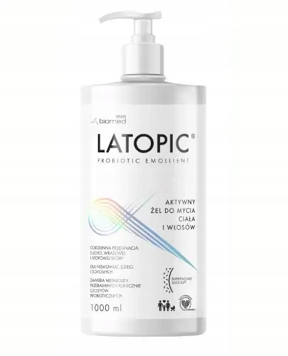 Latopic aktywny żel do mycia ciała i włosów 1000 ml