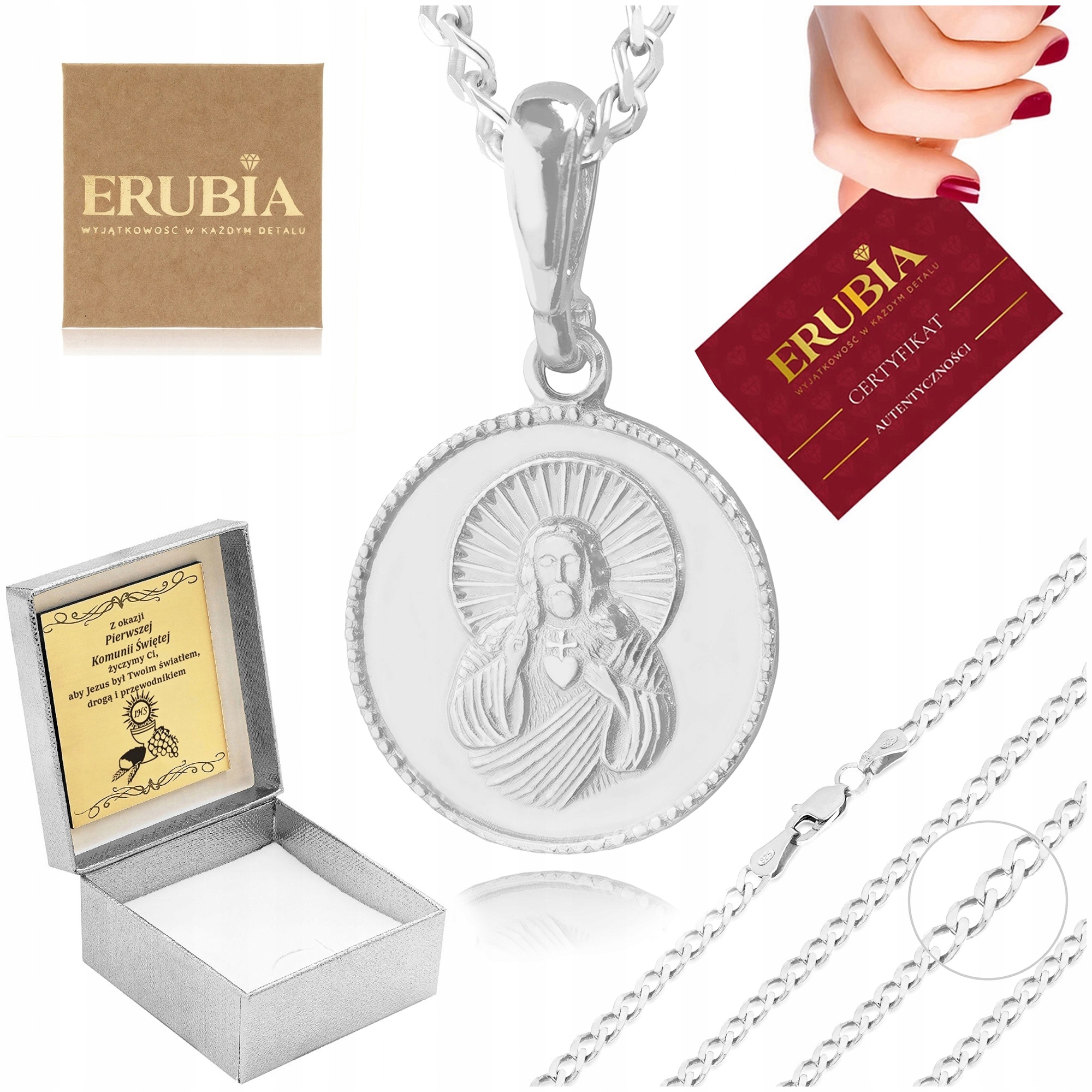 Stříbrný Řetízek K Prvnímu Svatému Přijímání Ryzost 925 Škapulíř Na Svaté Přijímání Gravírování