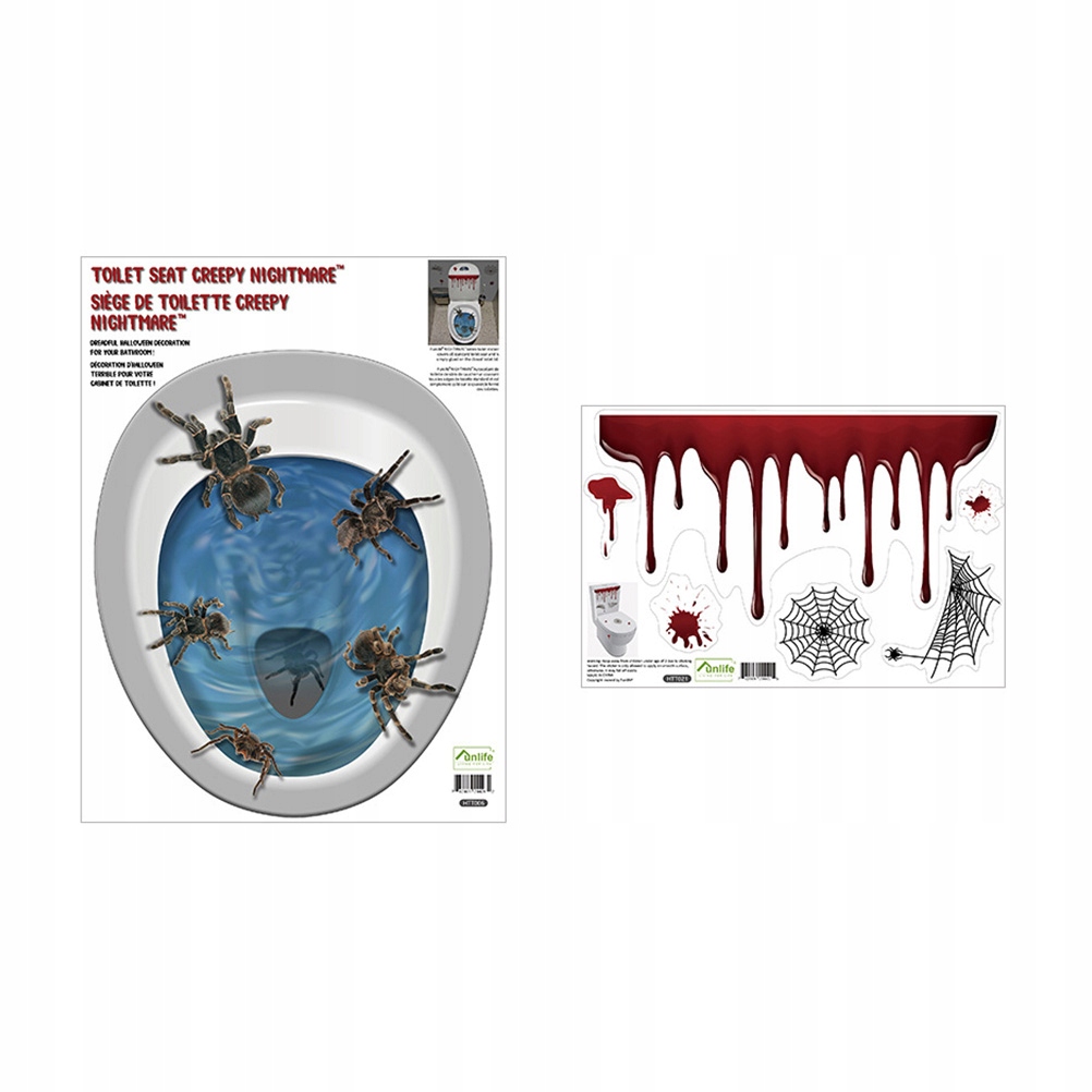 NAKLEJKI HALLOWEEN THRILLER SPIDER HAPPY DAY NAKLEJKA APLIKACJA NA POKRYWĘ TOALETY