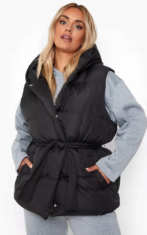 K0A006 BOOHOO PLUS SIZE KAMIZELKA DAMSKA CZARNA 50