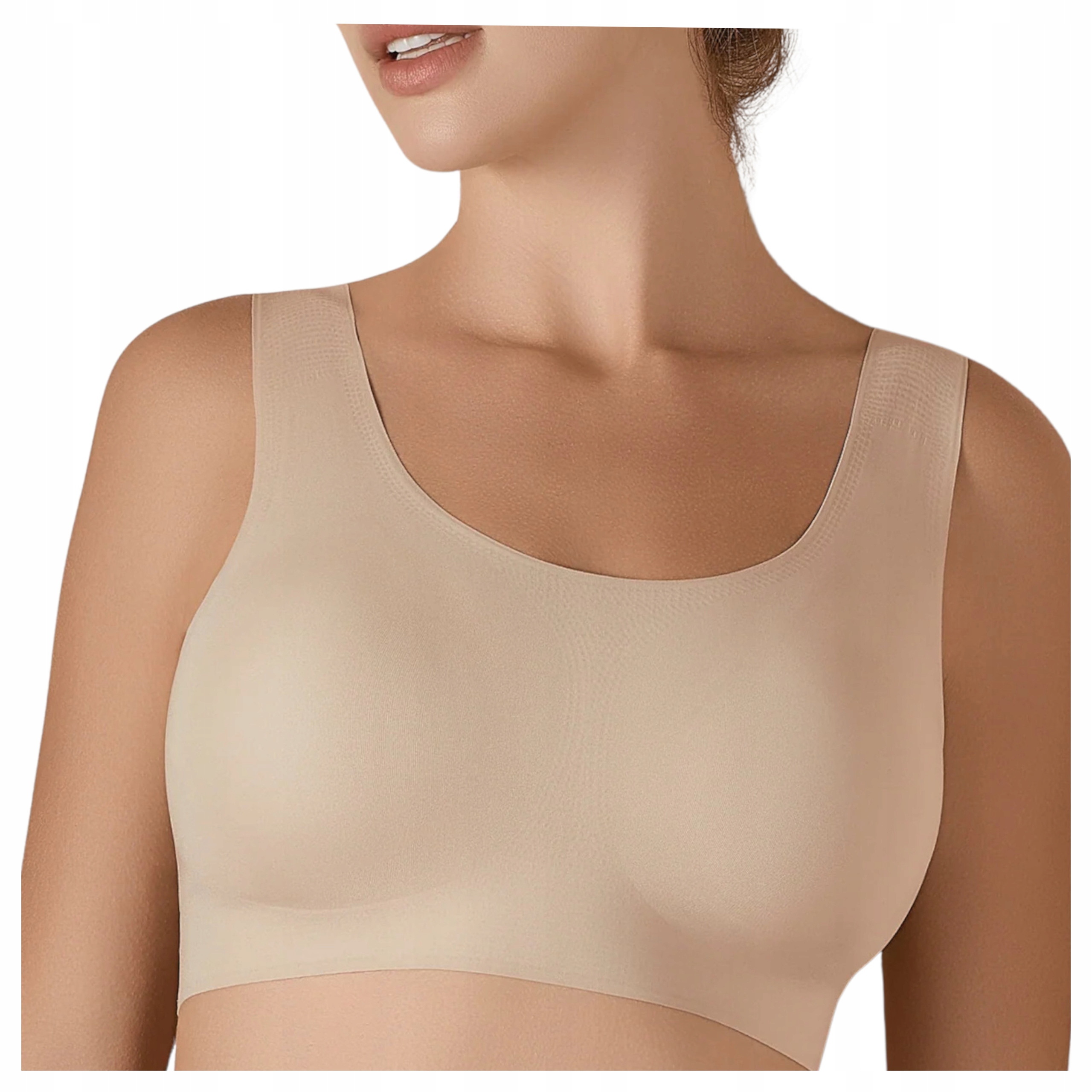 Bezešvý Top Sportovní Podprsenka Hladký Přiléhavý Olivia Béžová M