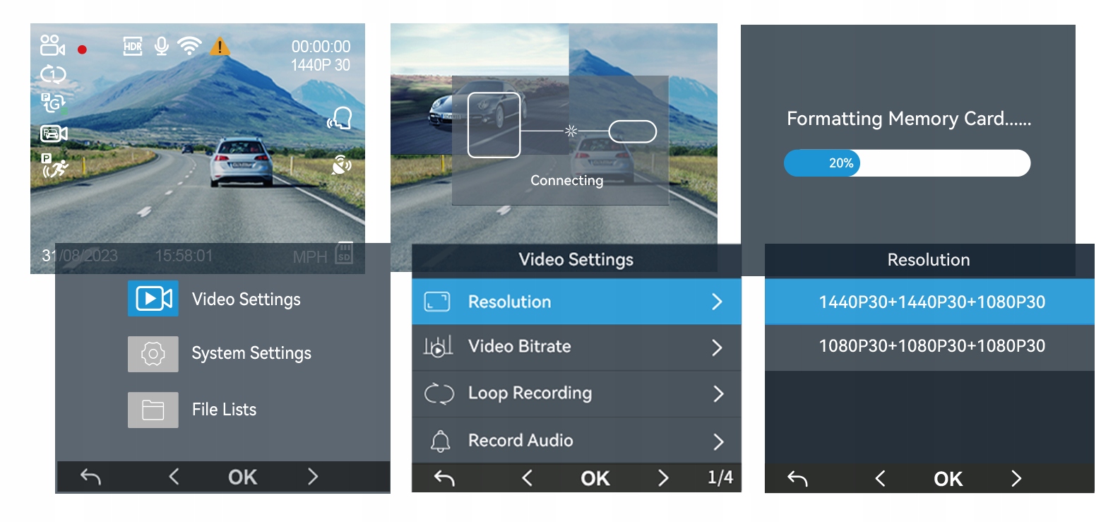 KAMERA SAMOCHODOWA VIOFO A229 PLUS 2CH HDR GPS WIFI + KARTA IRDM 256GB +HK4 Model A229 PLUS 2CH-G