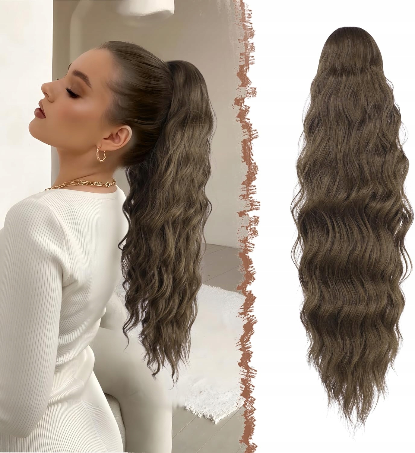 Feshfen Poník 60 cm vlnitý světle hnědý Dopinka s hřebenem