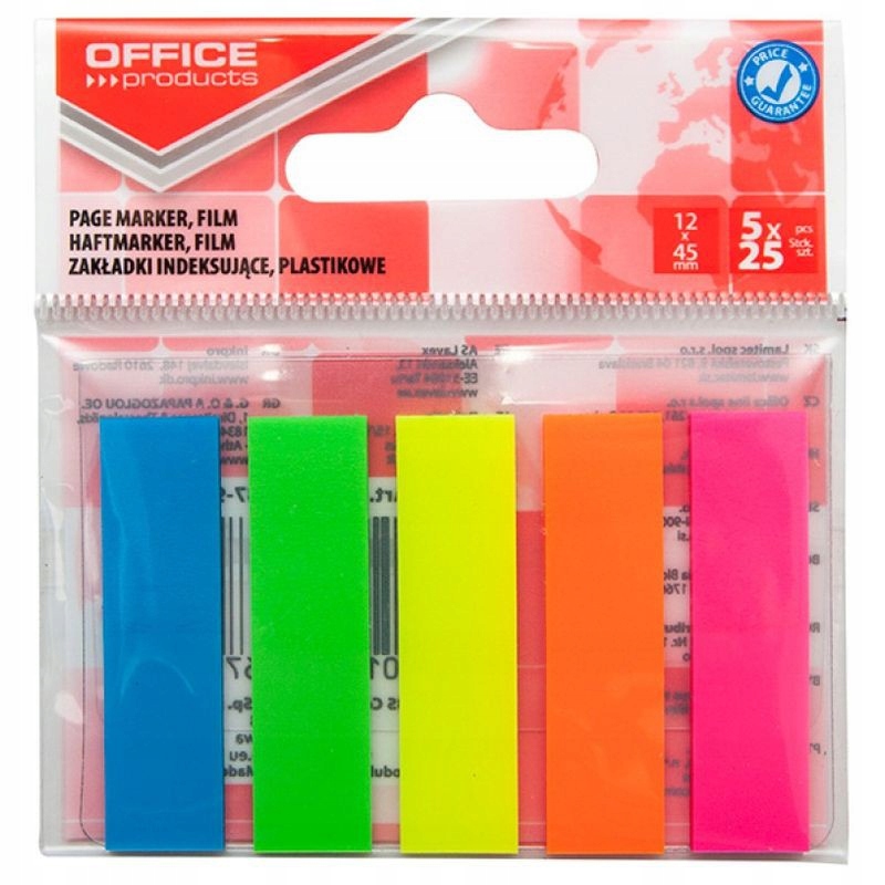 

Zakładki indeksujące Pp 12X45mm, 125 szt. mix