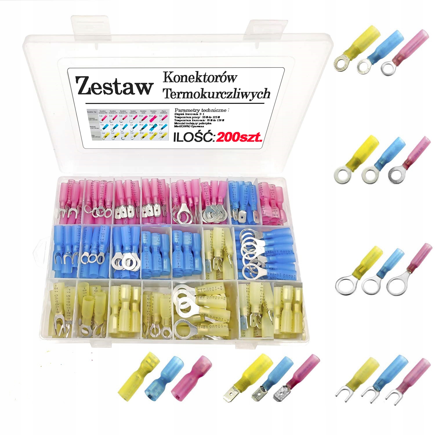 

Zestaw konektorki z klejem izolacja termokurczliwa