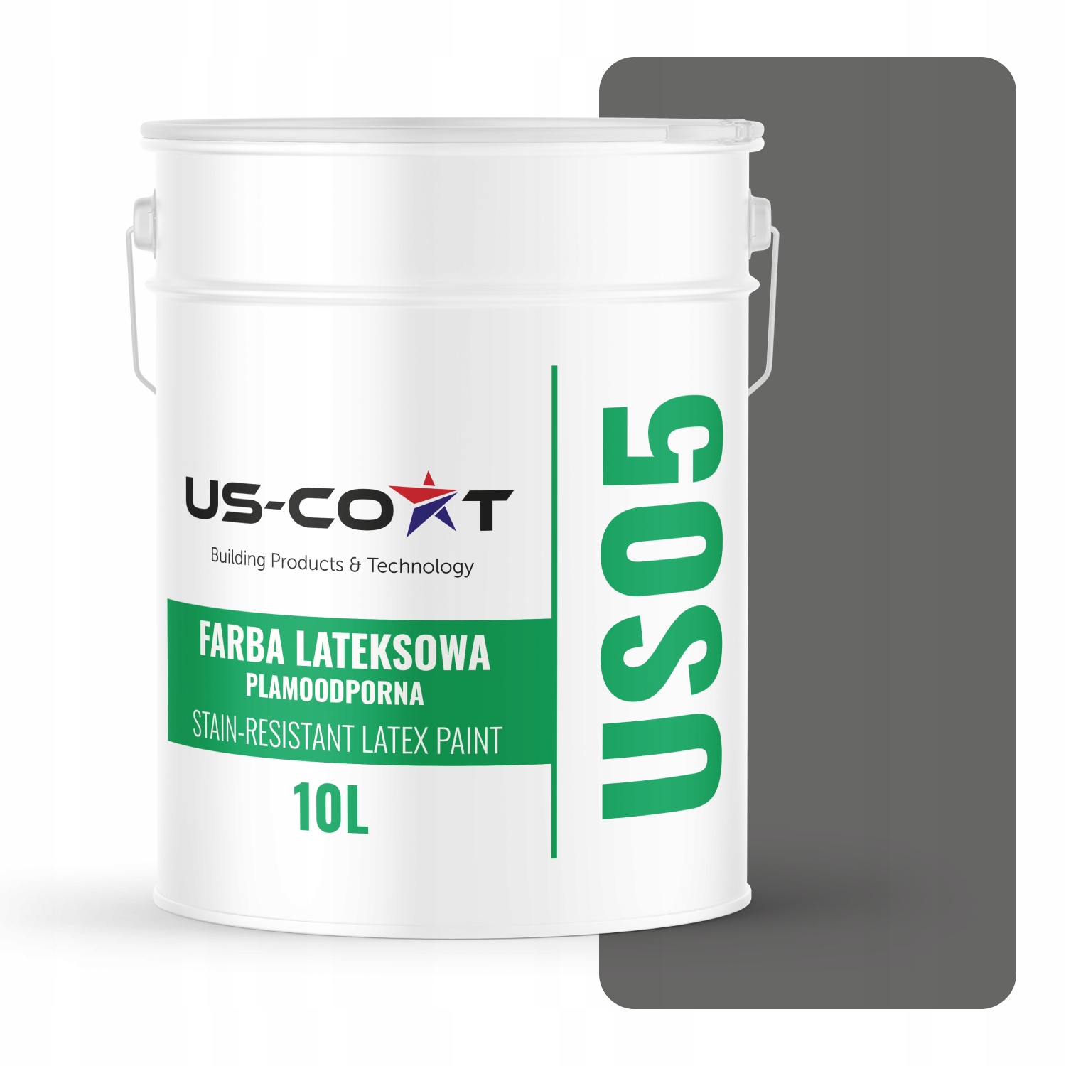 Latexová Farba Odolná Voči Škvrnám Grafitová Farba H1213 10L Matná Na Steny Stropov