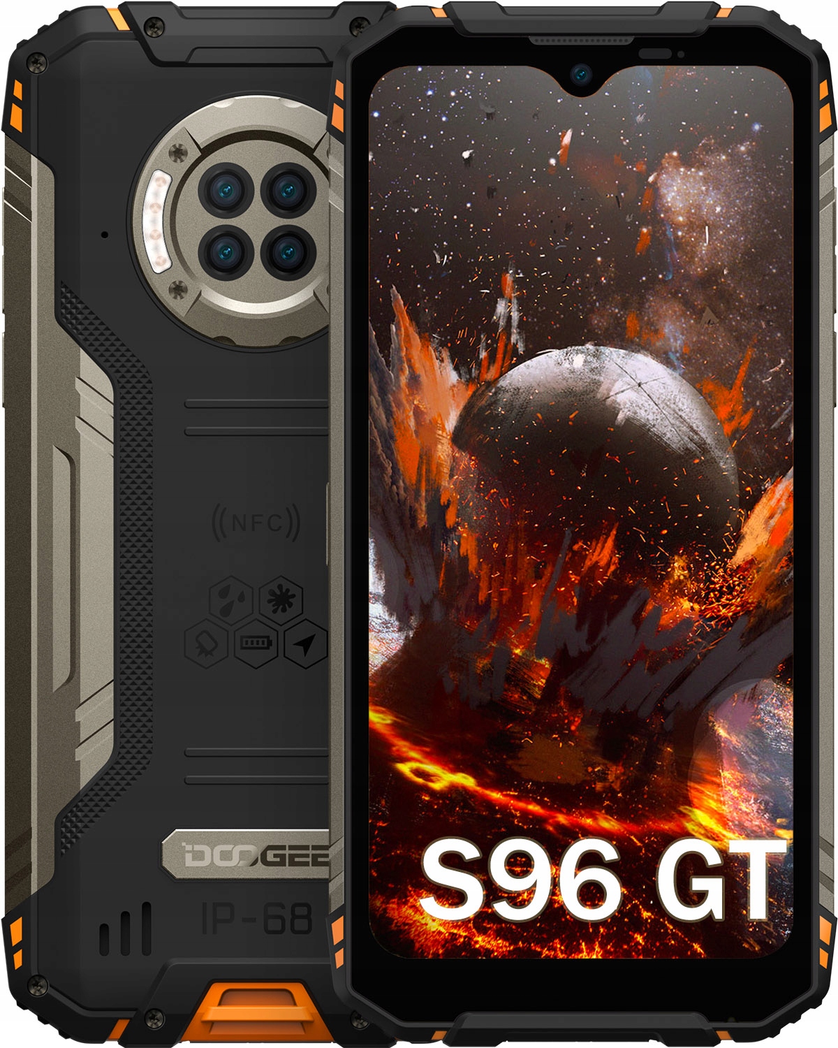 Doogee S96GT Smartfón 6350 mAh 8GB+256GB 48MP 6.22“ 4G 4K IP68/NFC/Android