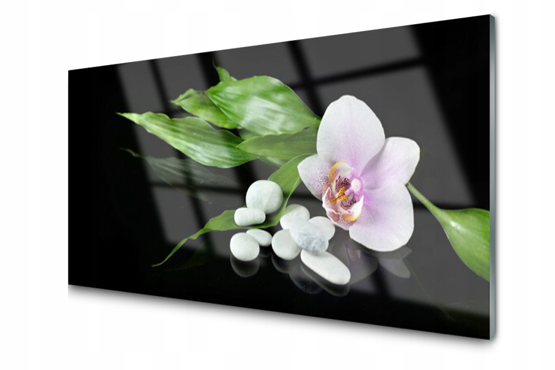 

Panel szklany dekor Kwiat Liście 120x60 + Klej