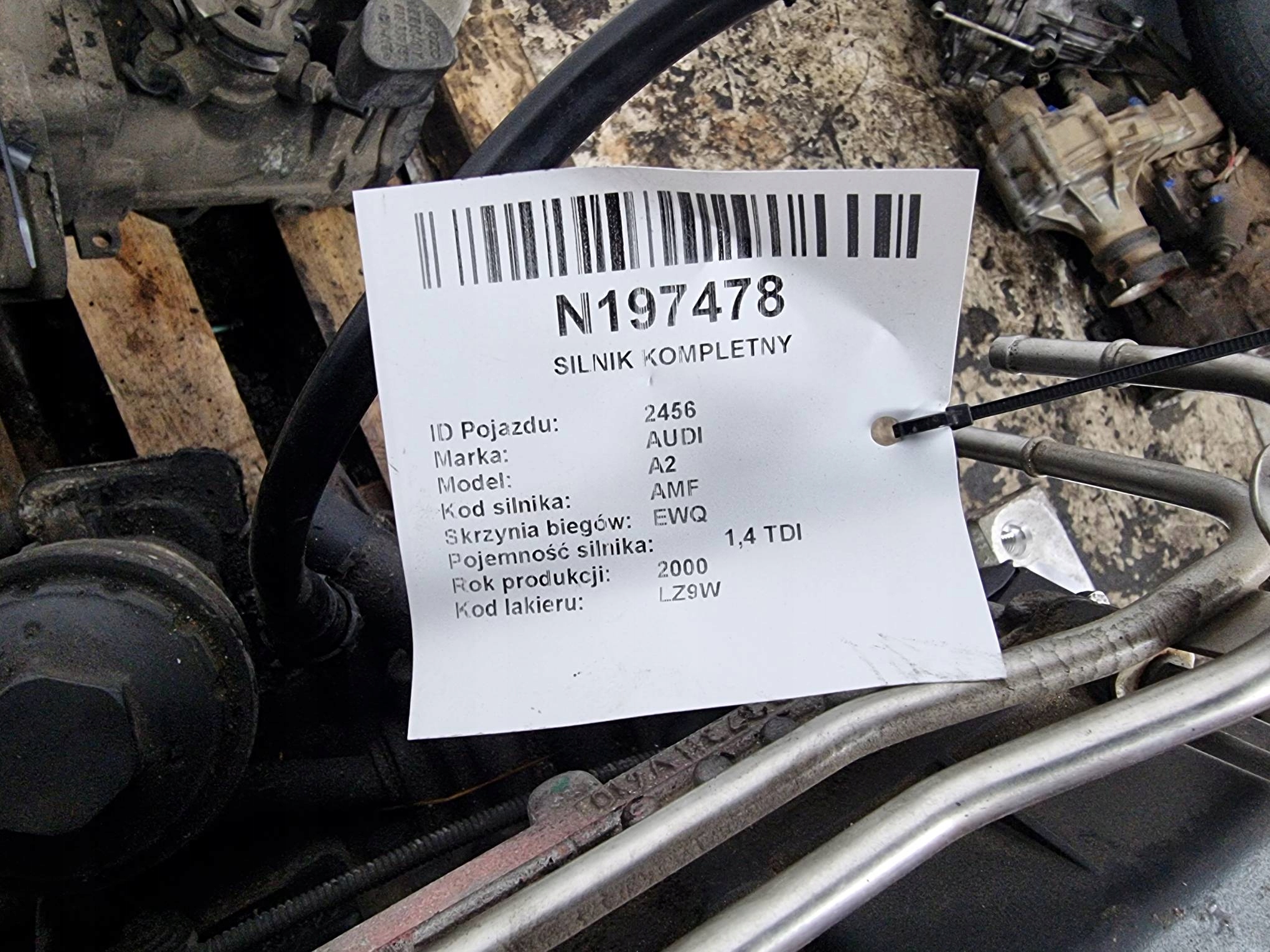 engine complete AMF 1.4 TDI 72 KM AUDI A2