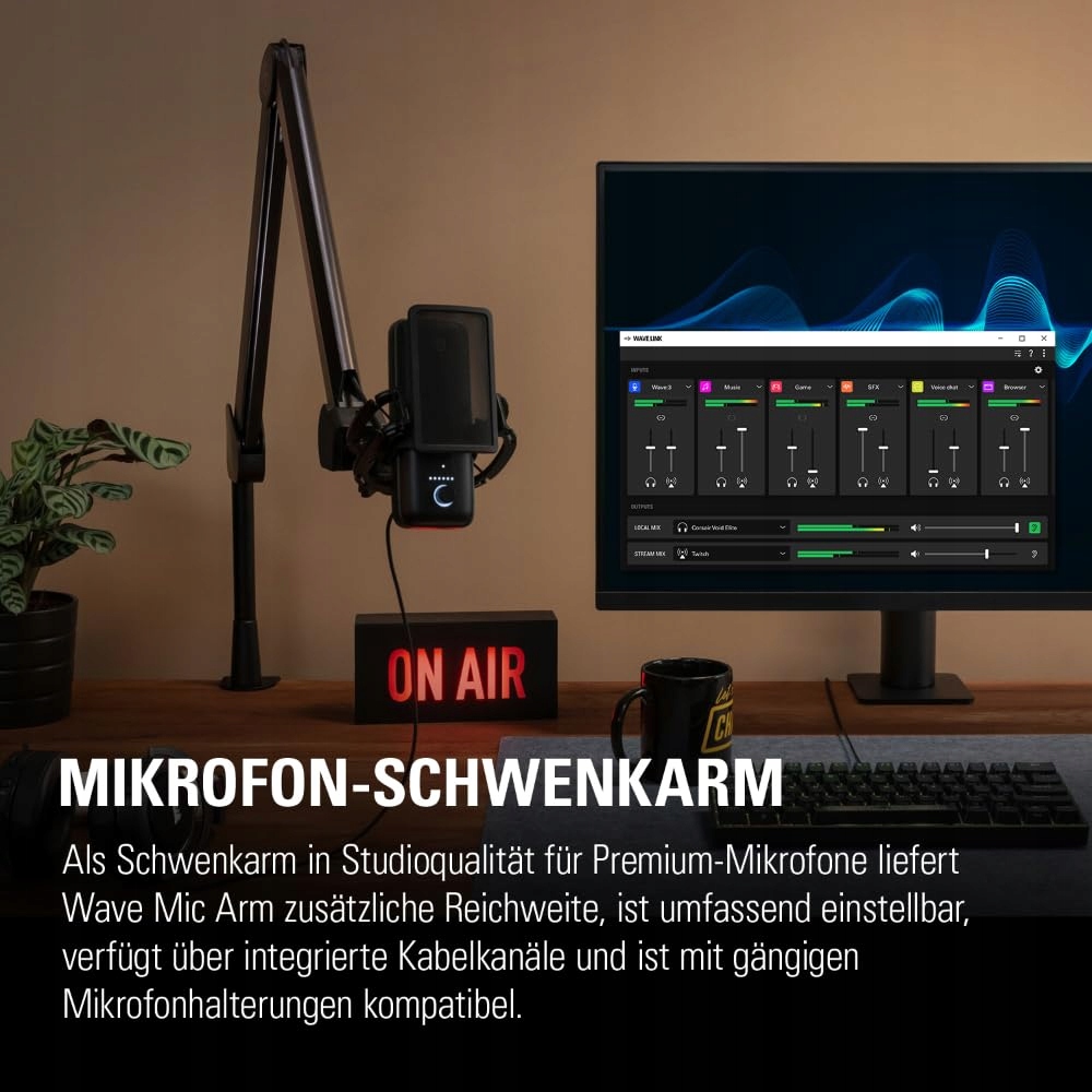 ELGATO Wave Mic Arm: Regulowane Ramię Do Mikrofonu Dla Streamingu — miniatura 2