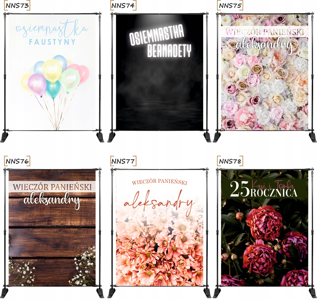 TŁO ścianka FOTO wieczór panieński RÓŹE z imieniem Materiał winyl