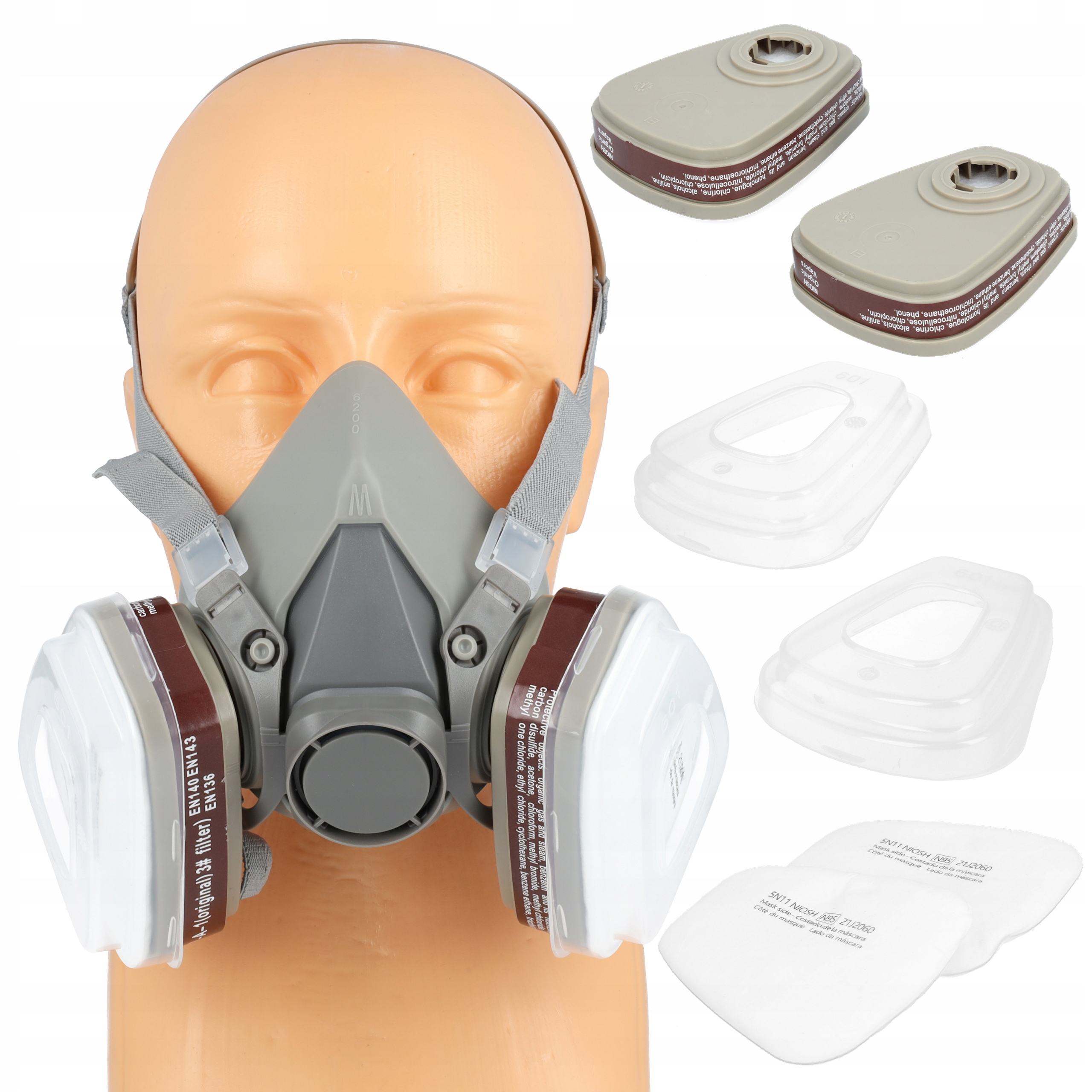 MASKA LAKIERNICZA PÓŁMASKA OCHRONNA PRZECIWPYŁOWA ZESTAW FILTRY WKŁADY Marka inna