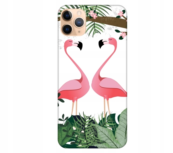 

Etui pokrowiec do iPhone 11 Pro Max Flamingi lato