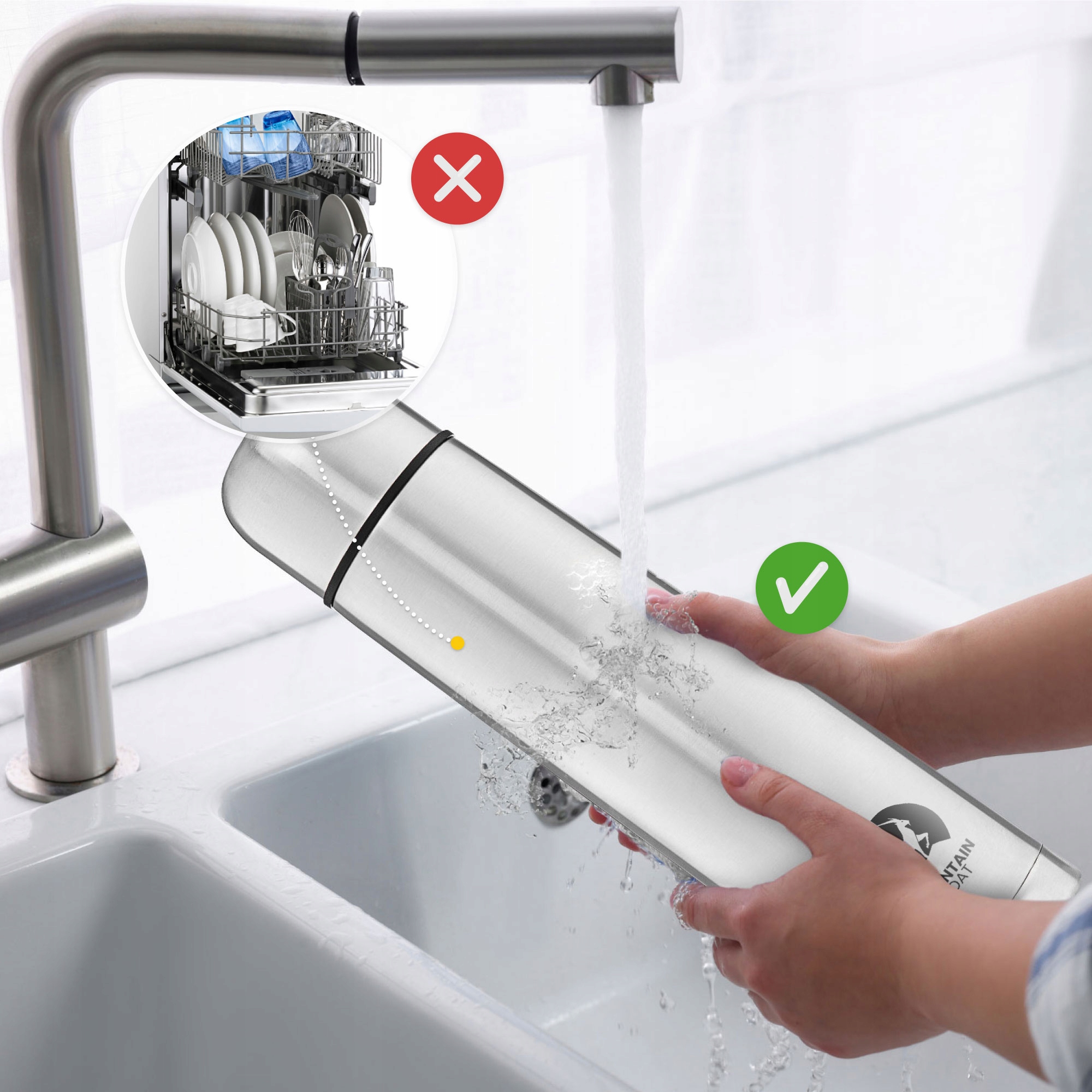 SZCZELNY TERMOS PRÓŻNIOWY MOUNTAIN GOAT 1L Kolor dominujący srebrny