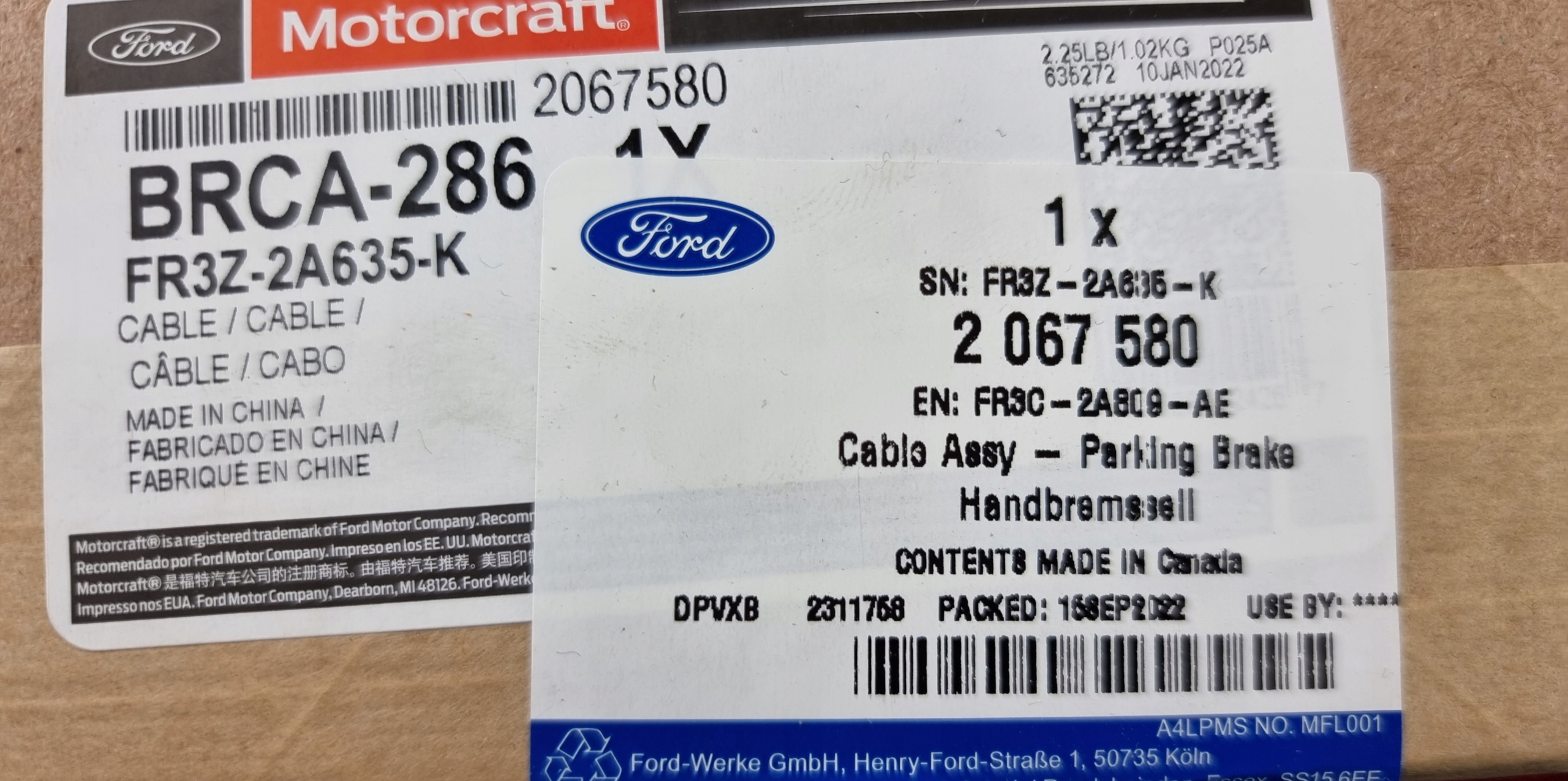 LINKA HAMULCA RĘCZNEGO MUSTANG 15- FR3C-2A809-AE Producent części Ford OE