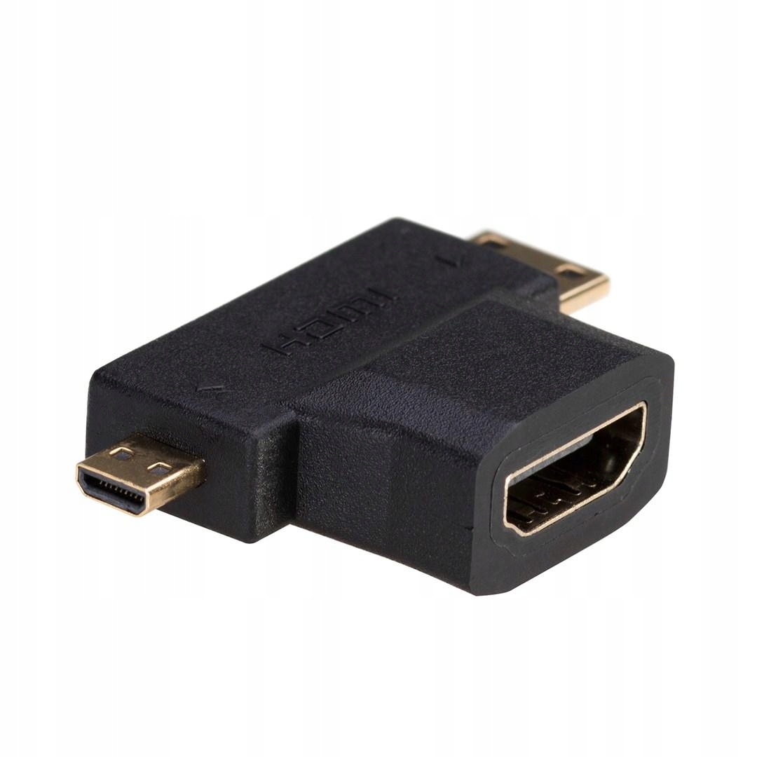 Adapter Akyga AK-AD-23 Hdmi F Micro Hdmi, Mini Hdmi M kolor czarny