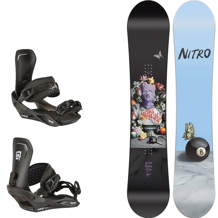 Damski Nitro 2026: Mercy 149cm Charger M snowboard wiązania z 740€