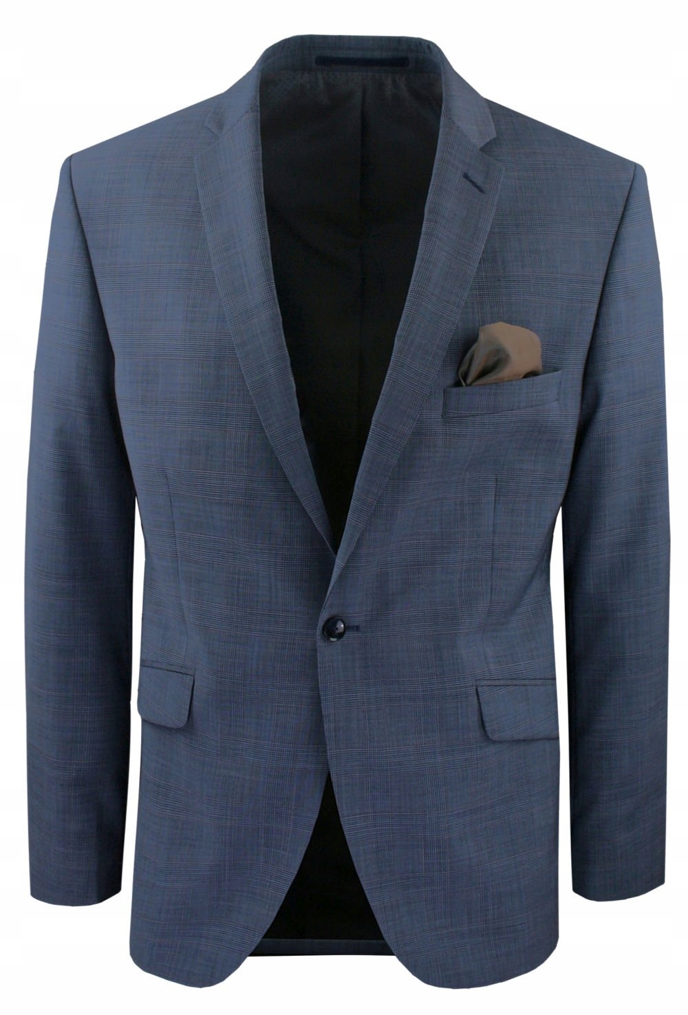 Pánské Sako vlněné sako Men'sfield Ocelová modrá, Mřížka 120/176