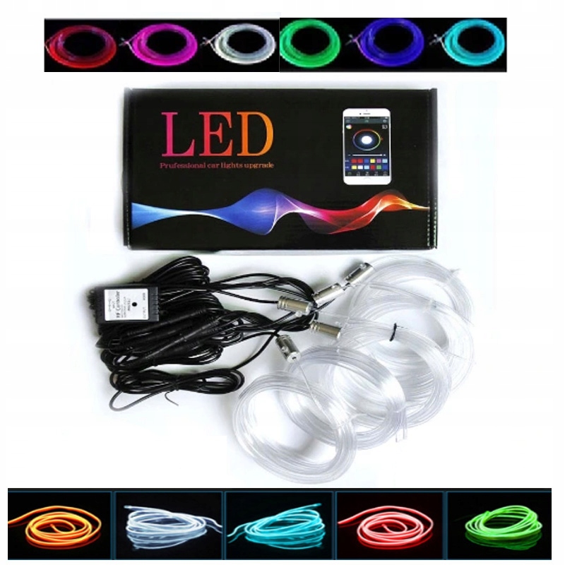 Оптическое волокно EL wire LED RGB лампа ambient App пульт дистанционного управления