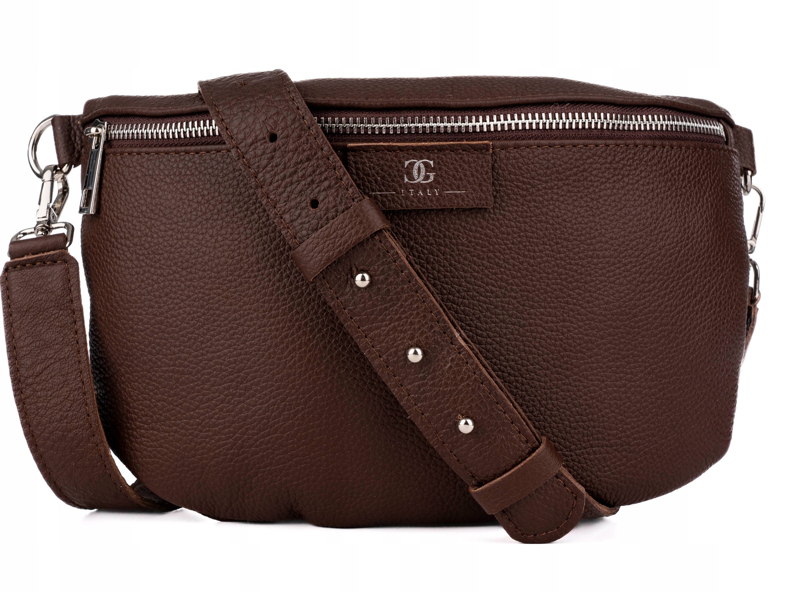 Dámská kožená kabelka, velká kožená taška z kůže, crossbody, prostorná, hnědá