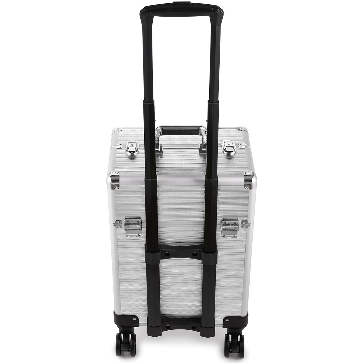 KUFER KUFEREK KOSMETYCZNY DUŻY NA KÓŁKACH WALIZKA Kolor dominujący srebrny