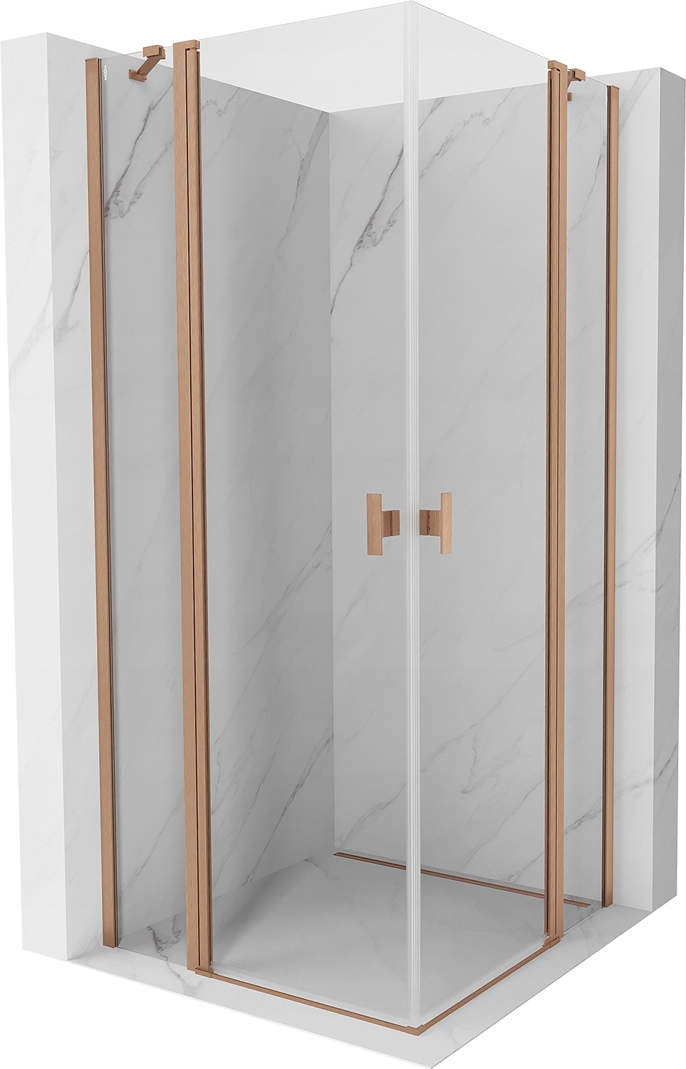 Mexen Mist Duo Kabina Prysznicowa 85X85 CM Transparent Miedź Szczotka