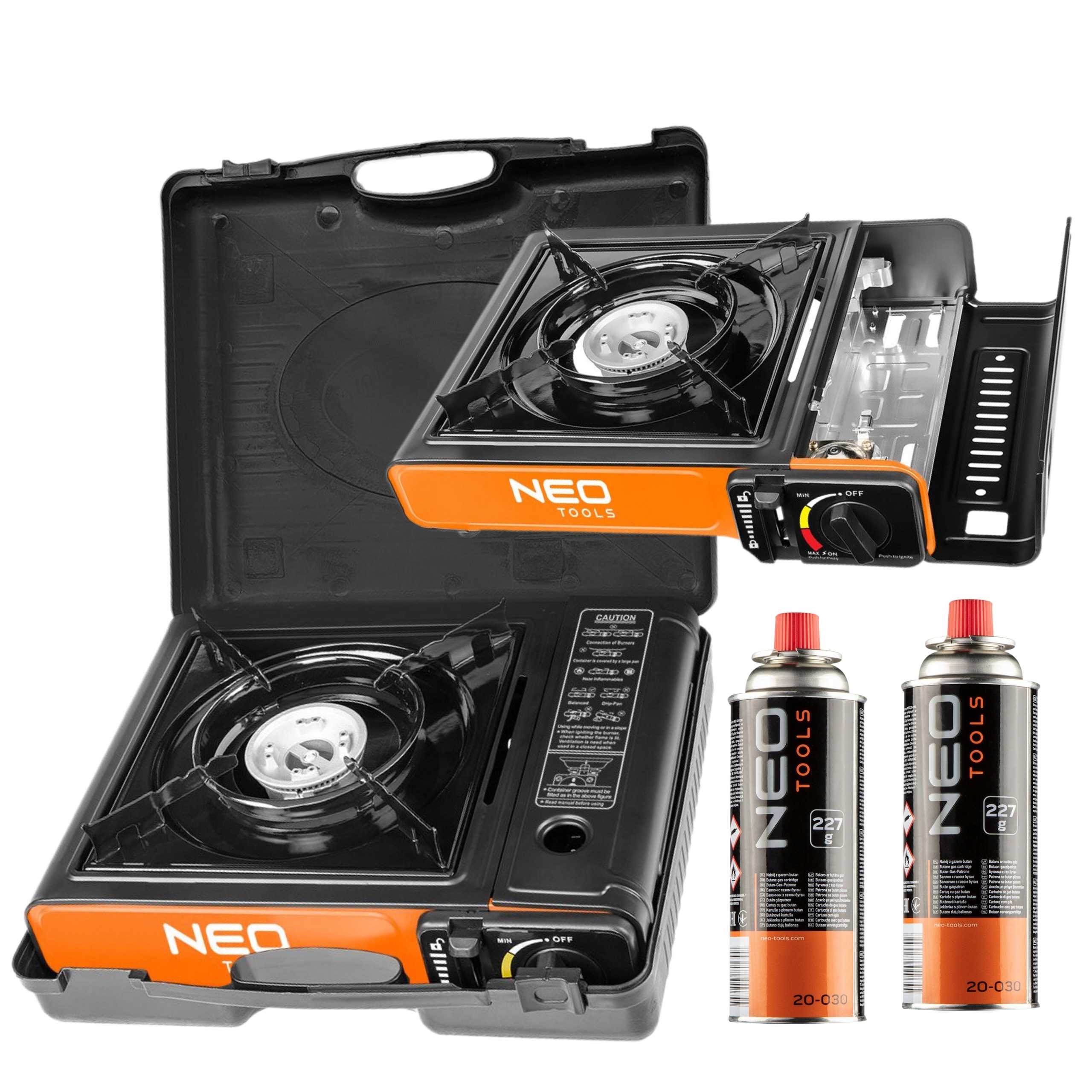 Neo Turistický Plynový Vařič Přenosný Survivalový Kufr 2x Kartuše