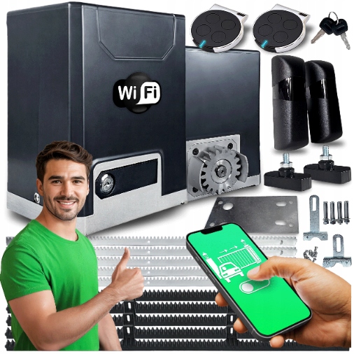 Set Pohon Pro Posuvnou Bránu 600 kg lišty ovladače Wifi Supla Automat