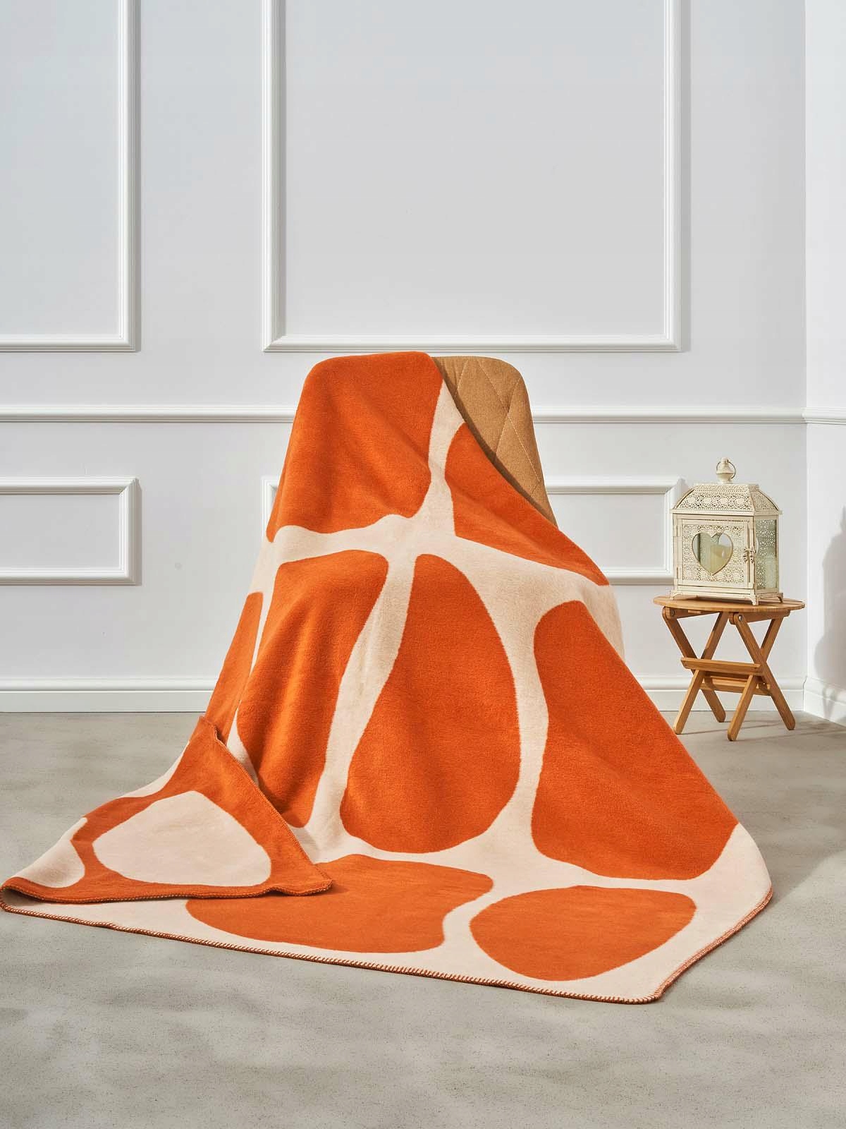 Akrylová bavlněná deka 150x200 Kamínky oranžová přikrývka Sg