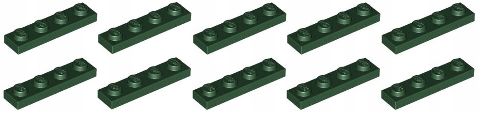 

Lego płytka 1x4 ciemno zielona 10 szt. 3710 Nowa