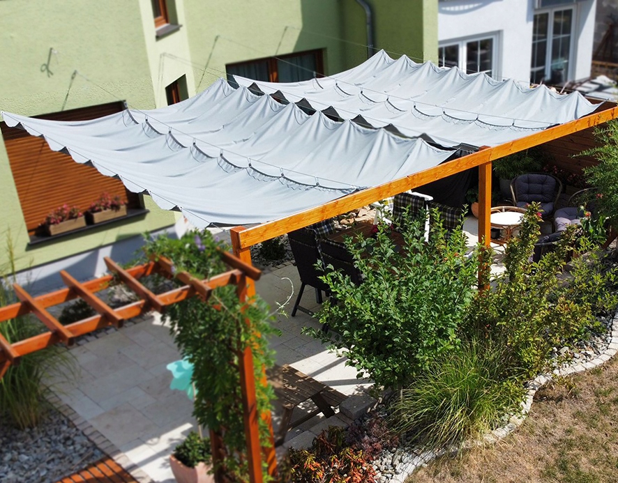 ŻAGIEL PRZECIWSŁONECZNY WODOSZCZELNY NA WYMIAR ROZSUWANY ZWIJANY NA PERGOLĘ Szerokość produktu 100 cm