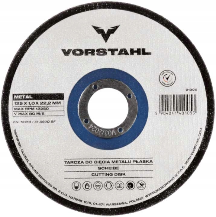 TARCZA DO CIĘCIA METALU PŁASKA 125x1.0mm VORSTAHL