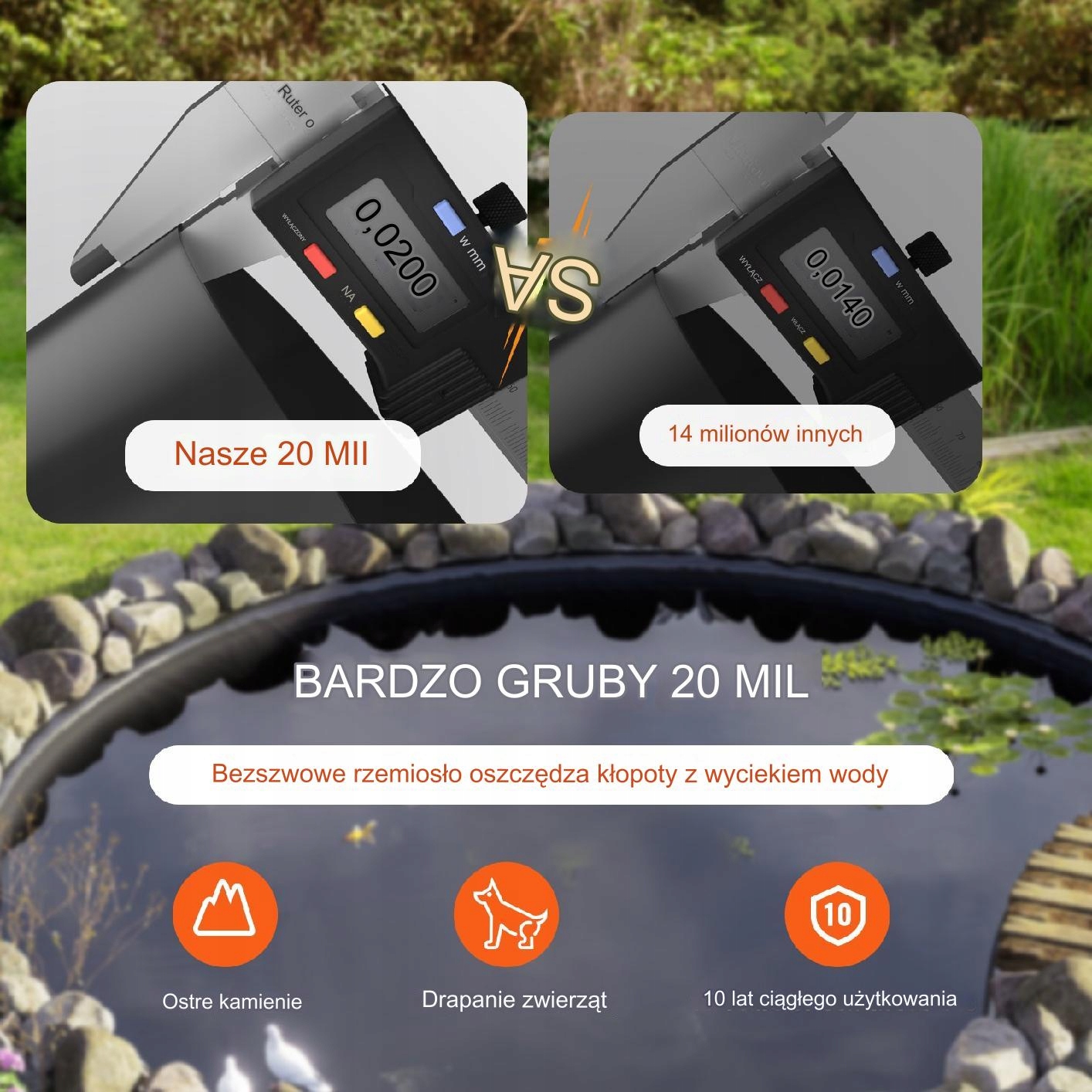 Folia do oczka wodnego 9 x 10.6 m Materiał folia EPDM