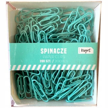 Spinacze 200 sztuk turkusowe paper clips