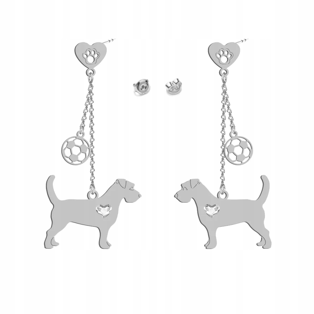 Stříbrné Náušnice Jack Russell teriér Hrubosrstý 925 Dárek Gravírování