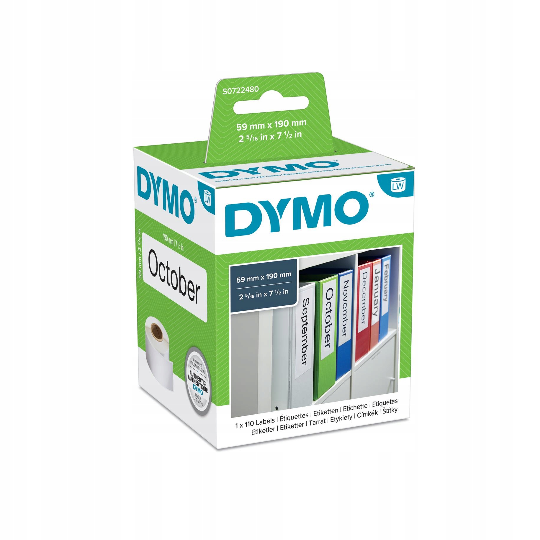 Etikety Dymo 99019 S0722480 59 mm x 190 mm originální